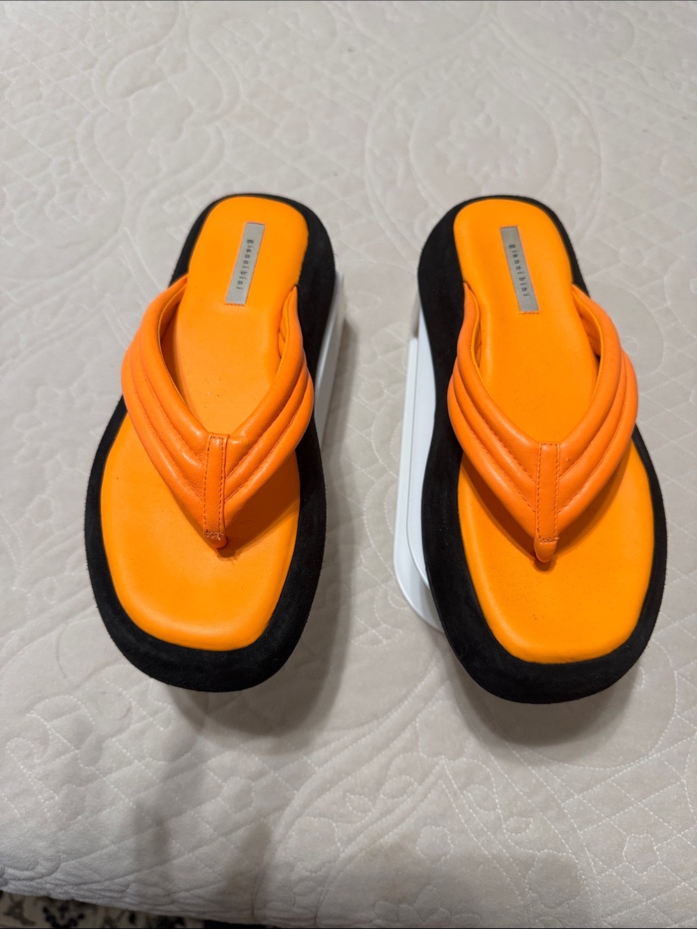 Bright Orange Kids Flip-Flop Sandals with Cushioned Footbed